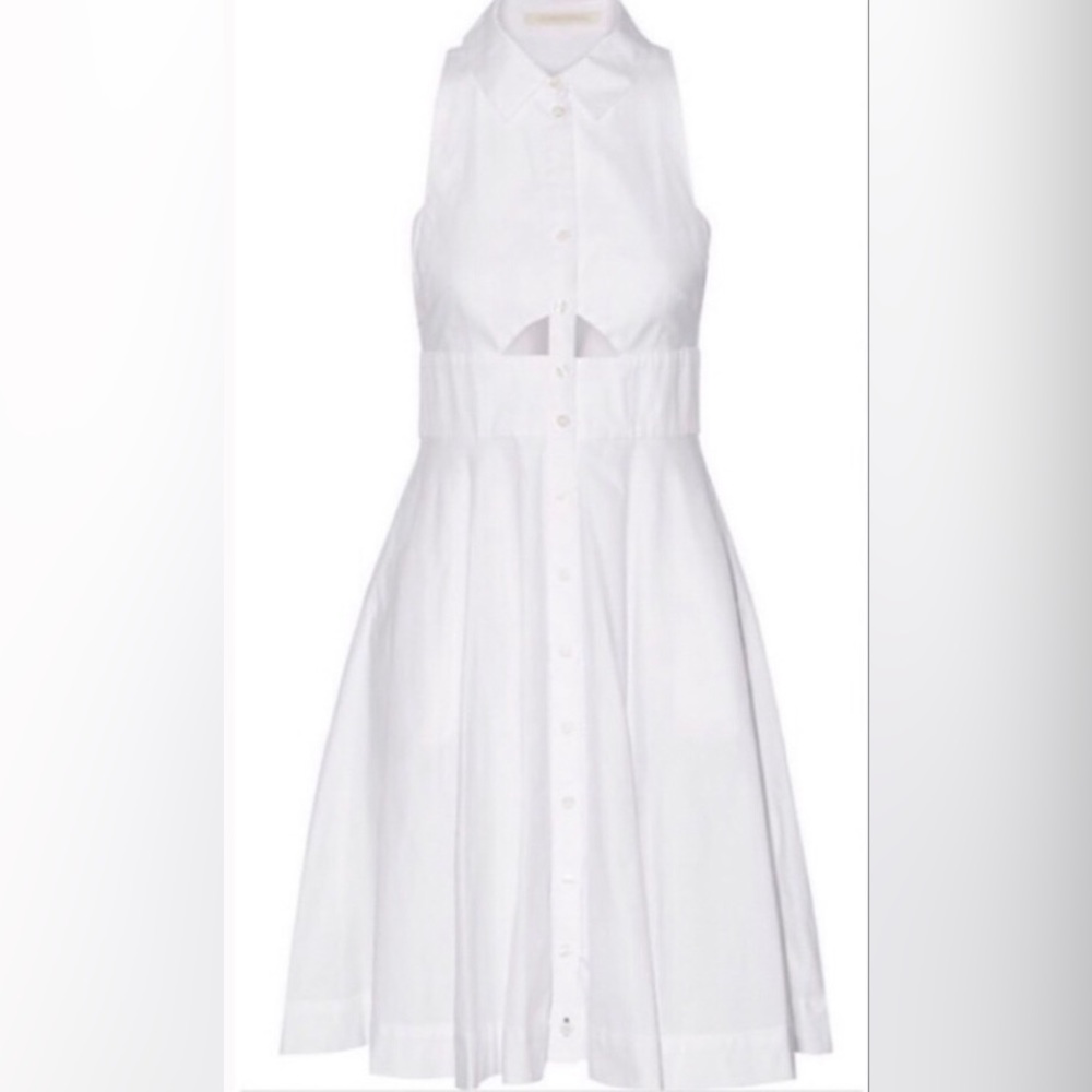 Jonathan Simkhai- White Collar Cutout Sleeveless Dress